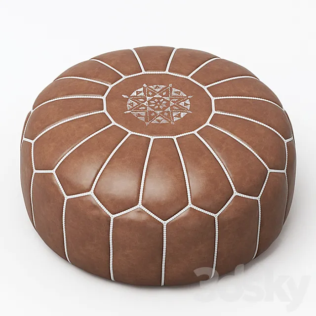 Moroccan Leather Pouf 3D Model Moroccan Leather Pouf 3D Model