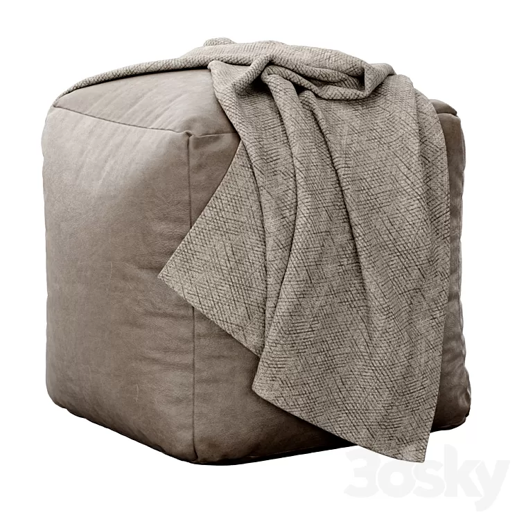 Moroccan Leather pouf 3D Model Moroccan Leather pouf 3D Model
