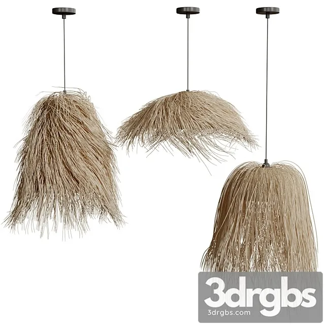 Moroccan Wicker Leaf Pendant Light 3D Model Download