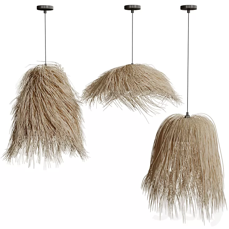 Moroccan Wicker Leaf Pendant Light 3D Model Moroccan Wicker Leaf Pendant Light 3D Model