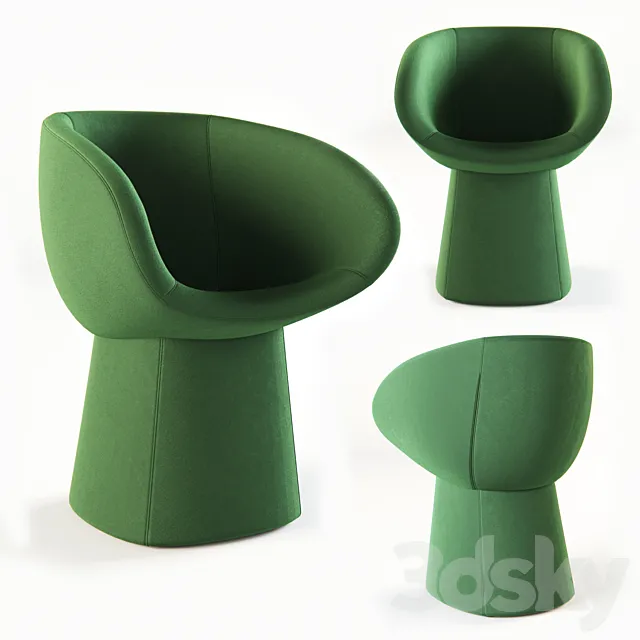 Moroso Armada small armchair 3D Model Moroso Armada small armchair 3D Model