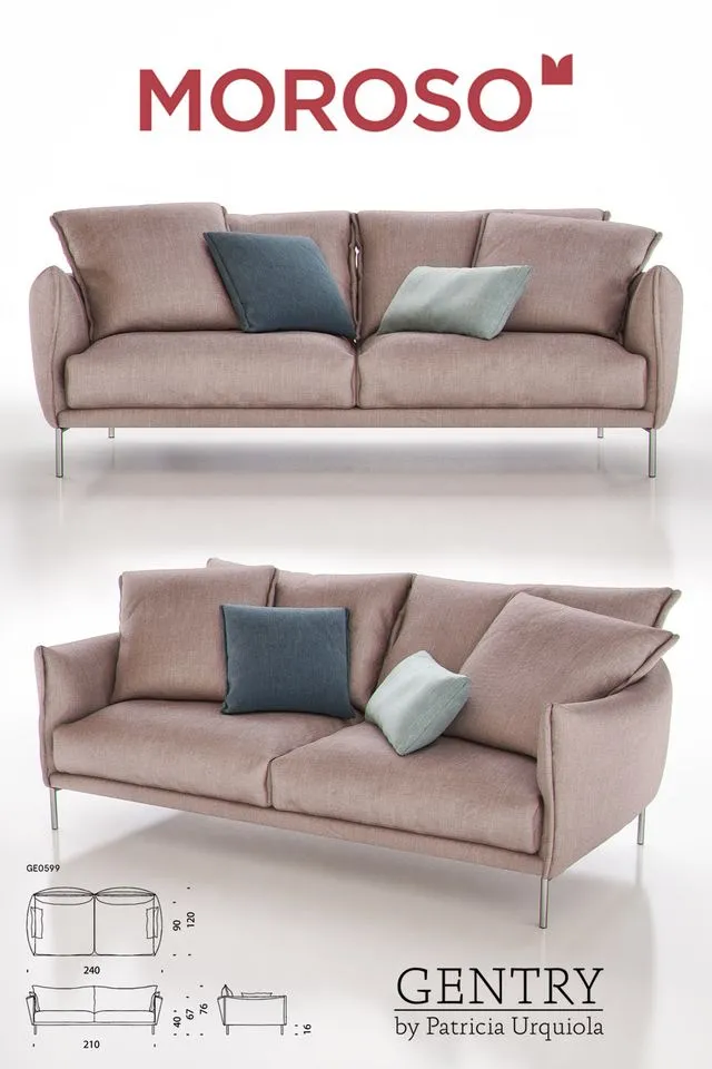 MOROSO GENTRY GE0599 Sofa 3D Model MOROSO GENTRY GE0599 Sofa 3D Model