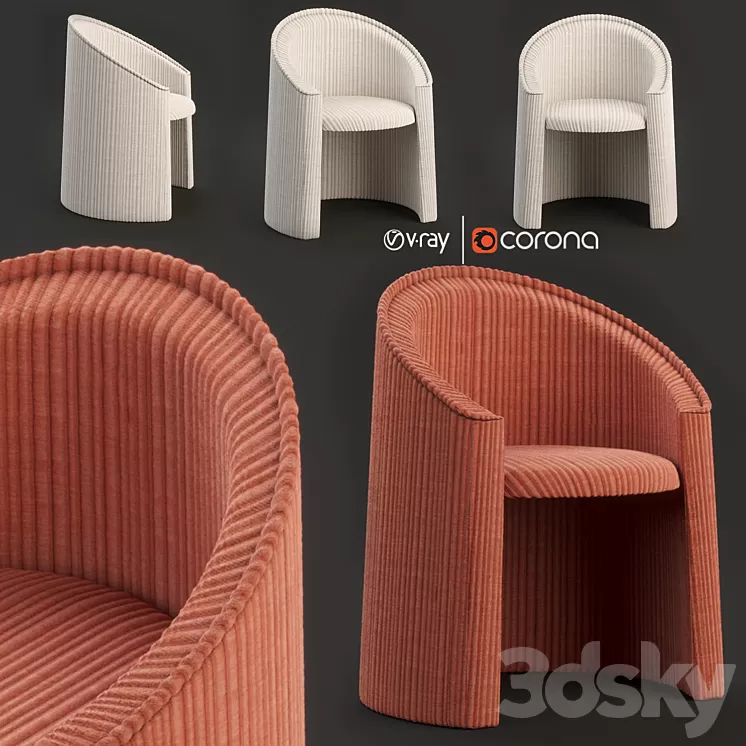 Moroso husk small armchair 3D Model