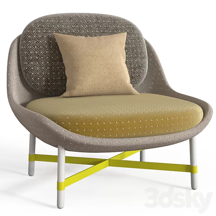 Moroso Ottoman Armchair 3D Model Moroso Ottoman Armchair 3D Model