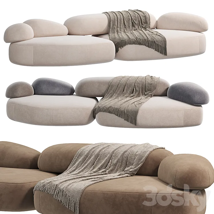 Moroso Pebble Rubble Sofa 3D Model Free Download