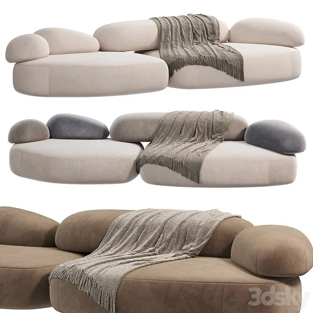 Moroso Pebble Rubble Sofa 3D Model