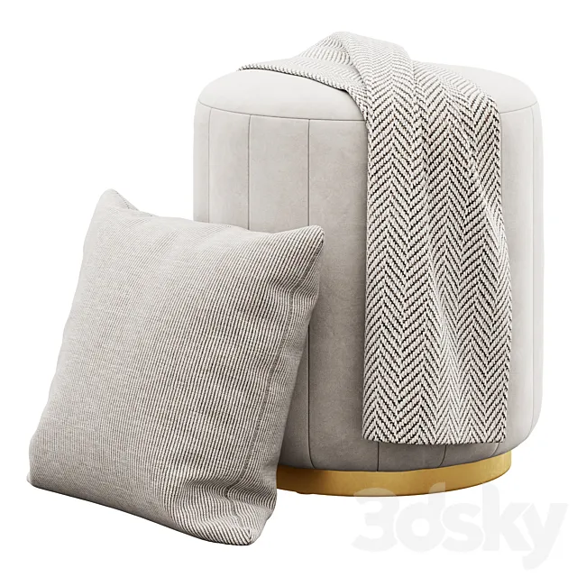 Morriska Channel Ottoman by Nicole Miller 3D Model Morriska Channel Ottoman by Nicole Miller 3D Model