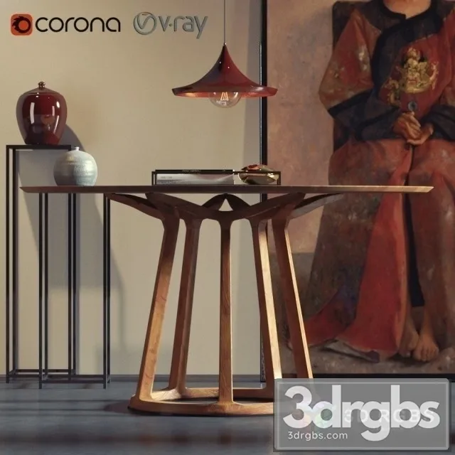 Morrison Walnut Round Table 3D Model Download Morrison Walnut Round Table 3D Model Download