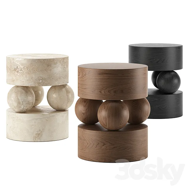 Morro | Side Table by Kelly Wearstler set 2 3D Model Morro | Side Table by Kelly Wearstler set 2 3D Model