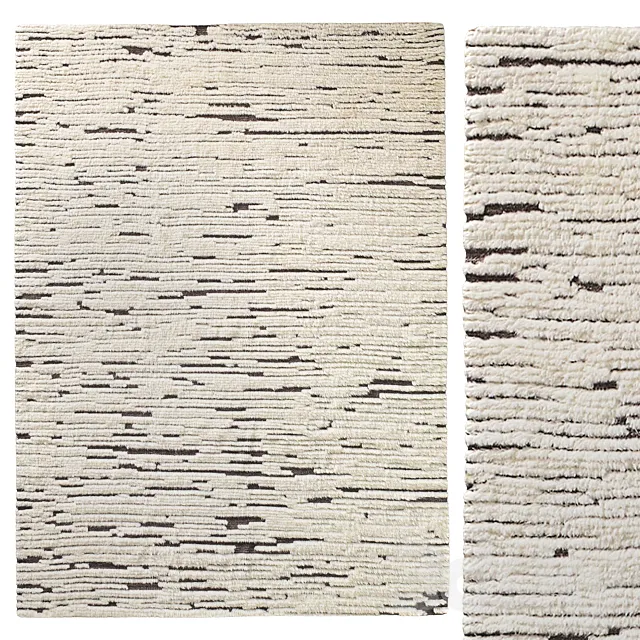 MORSE WOOL RUG Ivory Charcoal 3D Model MORSE WOOL RUG Ivory Charcoal 3D Model