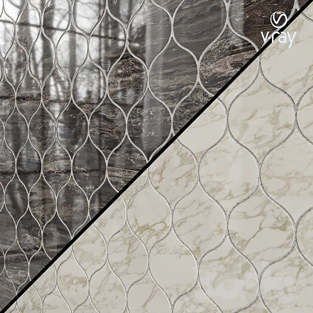 Mosaic Ceramic tile ATLAS CONCORDE MARVEL EDGE Drop Mosaic 3D Model Mosaic Ceramic tile ATLAS CONCORDE MARVEL EDGE Drop Mosaic 3D Model