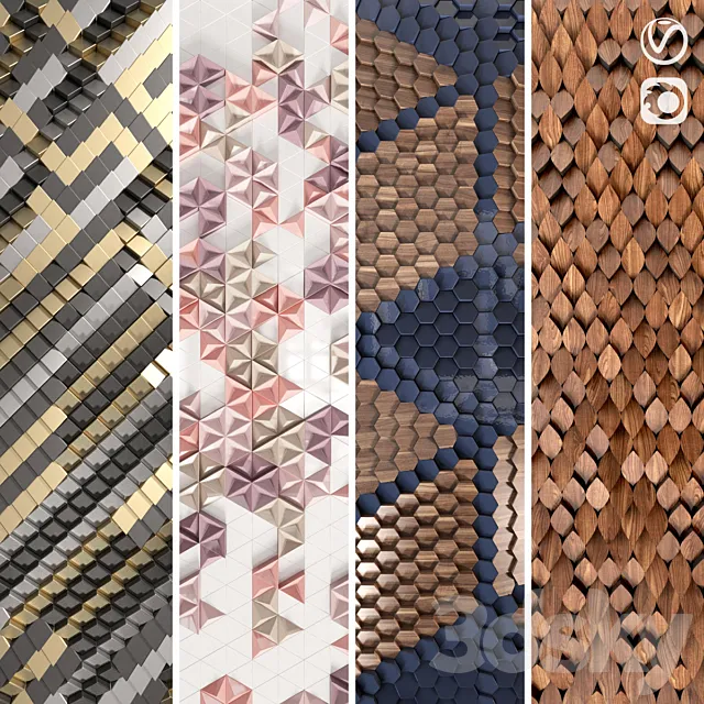 Mosaic Giles Miller set 2 3D Model