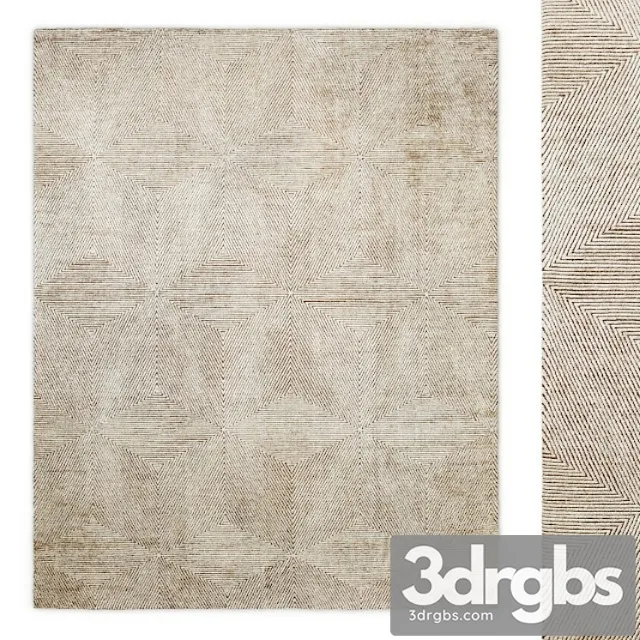 Mosaic hand-knotted silk rug rh 3D Model Download