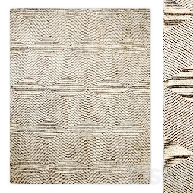 Mosaic Hand-Knotted Silk Rug RH 3D Model Mosaic Hand-Knotted Silk Rug RH 3D Model