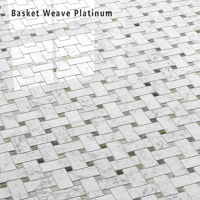 Mosaic Sicis SiciStone Classic Marble Basket Weave Platinum 3D Model Mosaic Sicis SiciStone Classic Marble Basket Weave Platinum 3D Model