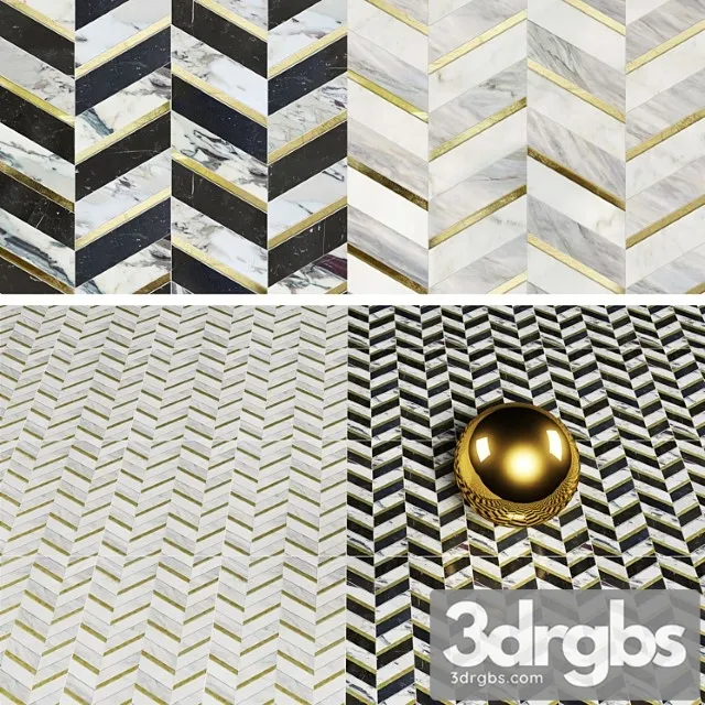 Mosaique Surface Oxford Black Oxford Blue 3D Model Download