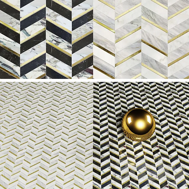 mosaique surface Oxford Black & Oxford Blue 3DModel mosaique surface Oxford Black & Oxford Blue 3DModel