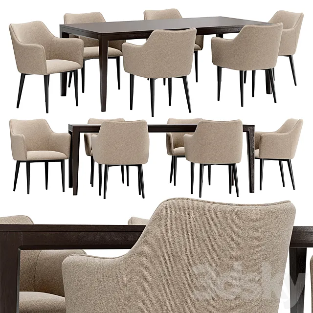 Moscow dining chair and Mavis table 3D Model Moscow dining chair and Mavis table 3D Model
