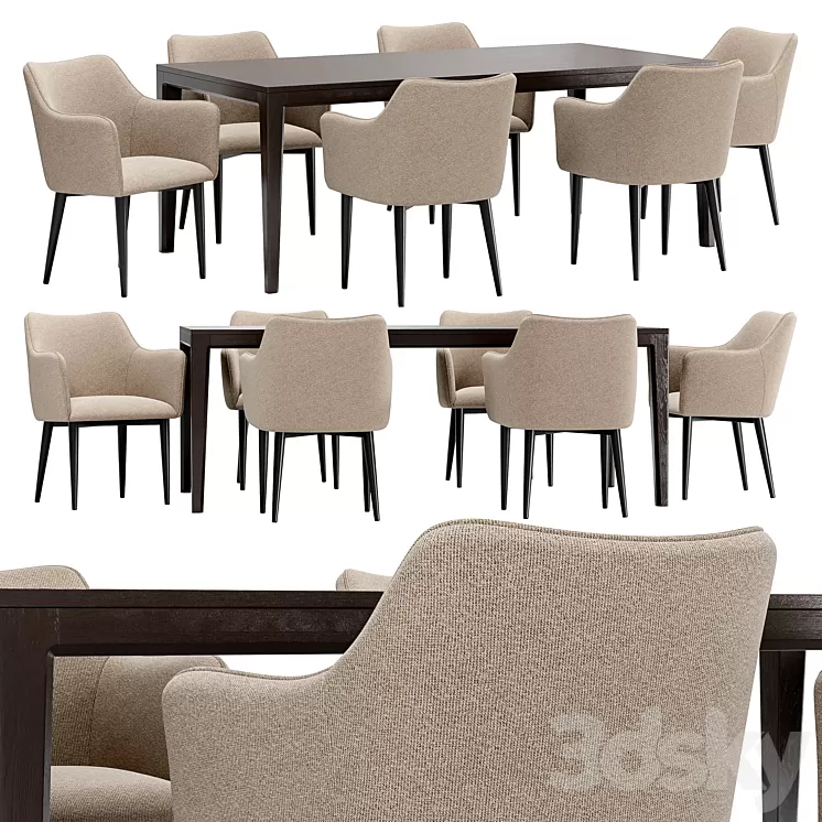 Moscow dining chair and Mavis table 3D Model Free Download