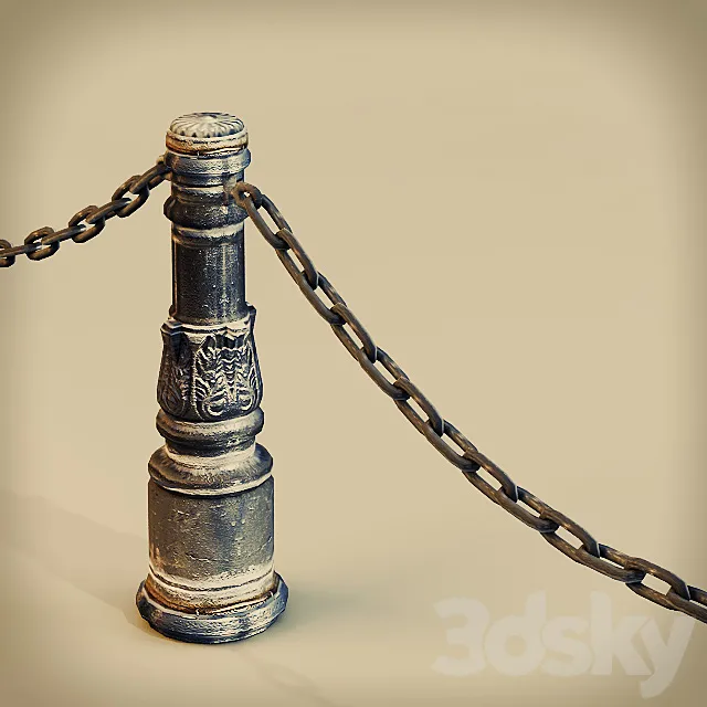 Moscow fencing post 3D Model Moscow fencing post 3D Model