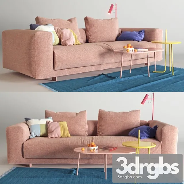 Moss sofa cor (vray ggx) 2 3D Model Download