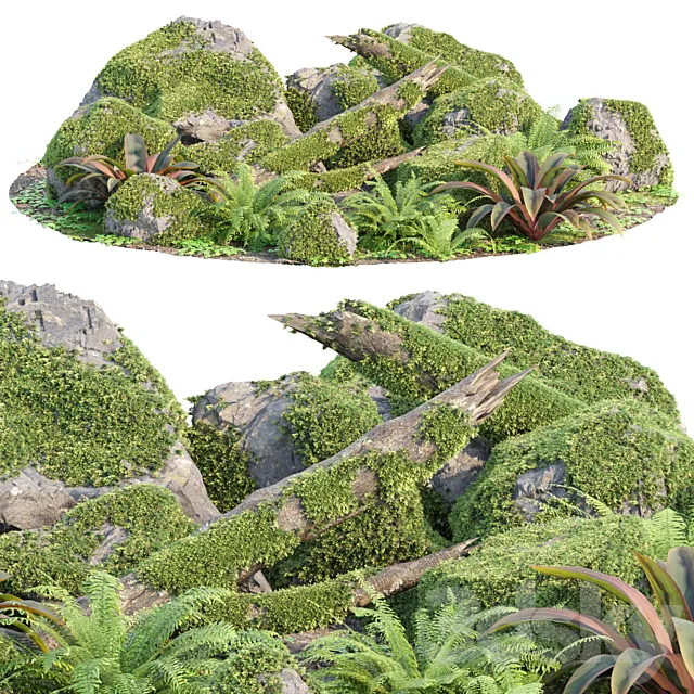 Mossy Garden Asset collection vol 156 3D Model