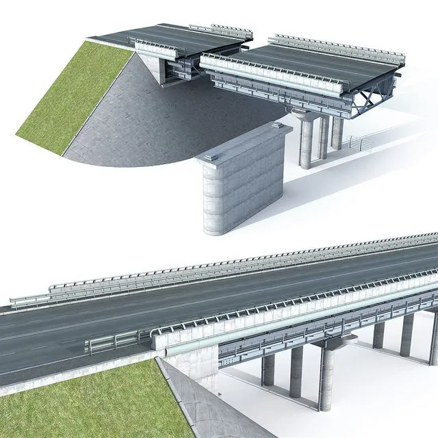 Motor-road bridge 3D Model