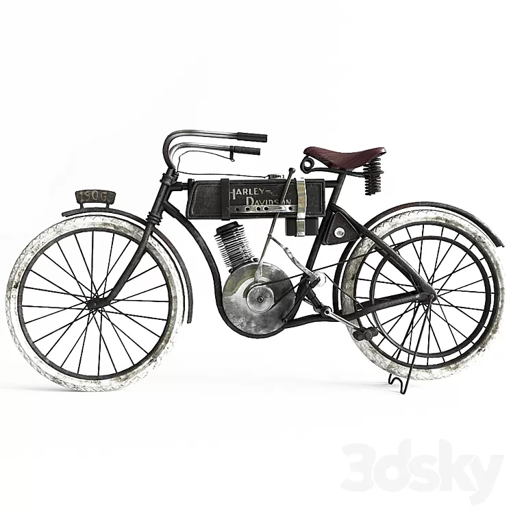 Motorbike Harley-Davidson in 1906 3D Model