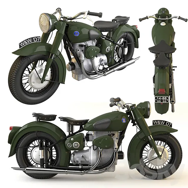Motorcycle SunBeam 3D Model