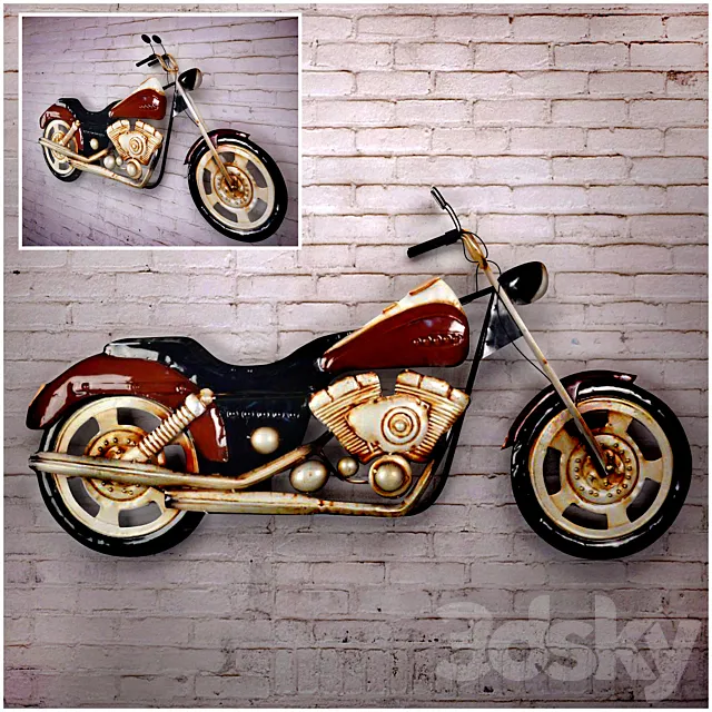 Motorcycle Wall 3DModel Motorcycle Wall 3DModel