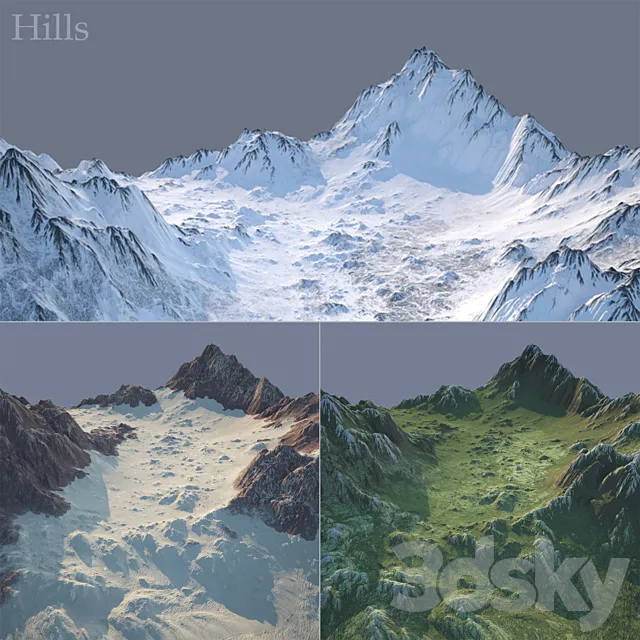 Mountain valley 3D Model Mountain valley 3D Model