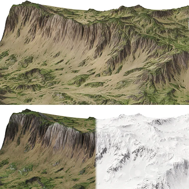 Mountains Terrain – 3 textures 3DModel