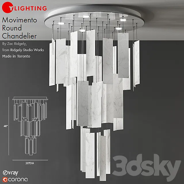 Movimento Round Chandelier 3DModel