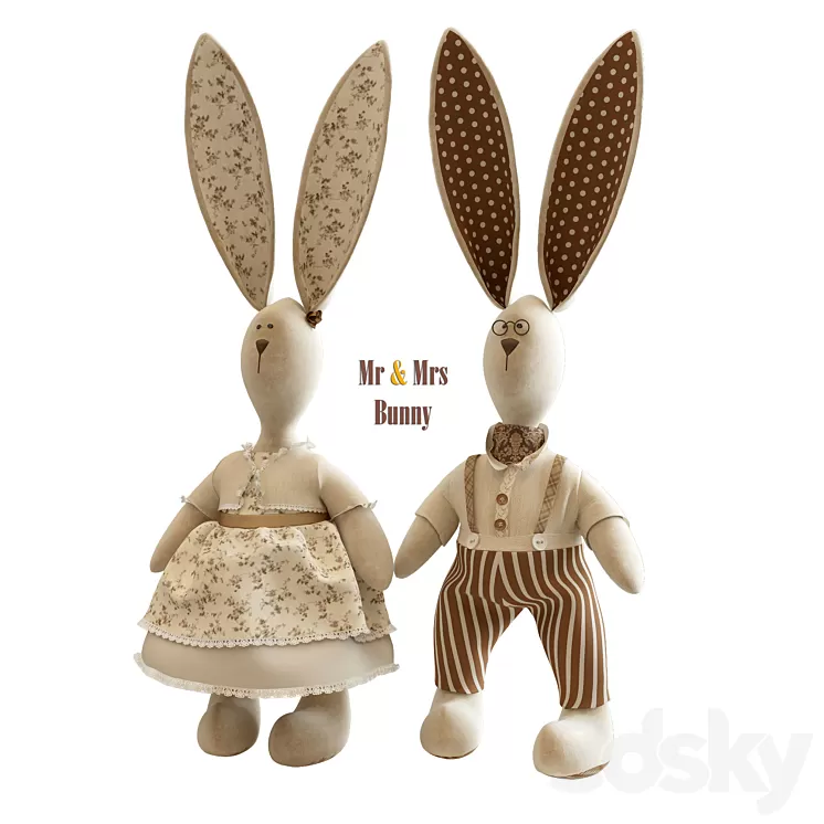 Mrs & Ms Bunny 3D Model Mrs & Ms Bunny 3D Model