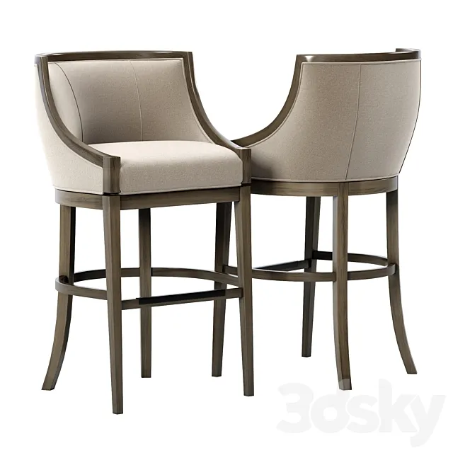 MS Baden Memory Swivel Bar Stool 3D Model MS Baden Memory Swivel Bar Stool 3D Model