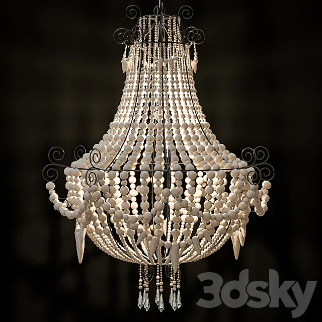 Mud Beaded Chandelier 3D Model