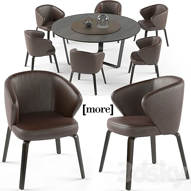 Mudi armchair and Pero round table set 3DModel Mudi armchair and Pero round table set 3DModel
