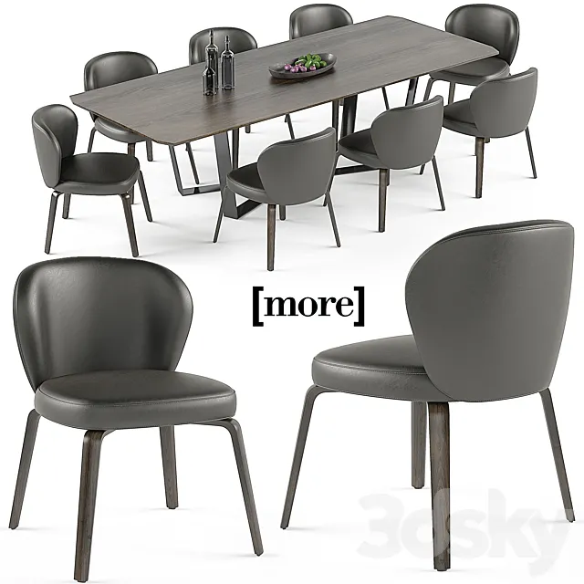 Mudi chair and Pero table set 3DModel Mudi chair and Pero table set 3DModel