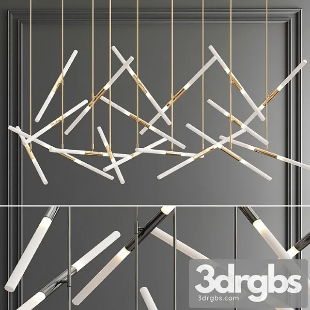 Multi Led Tube Pendant Big 3D Model Download