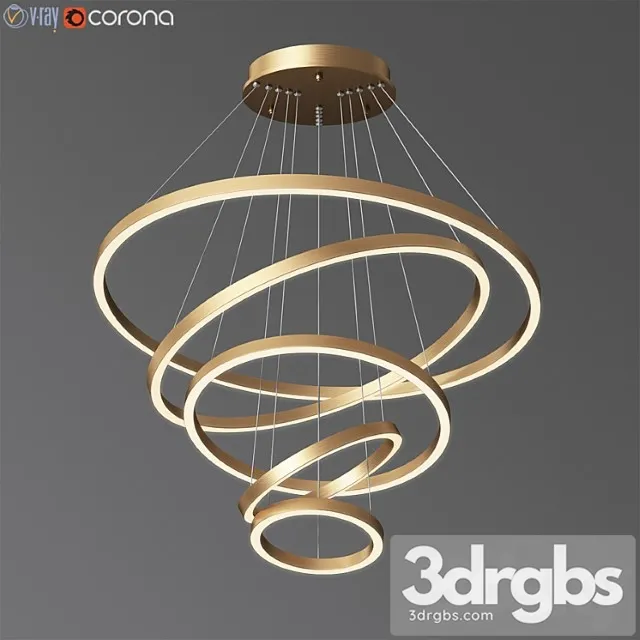 Multi light ring led pendant light 3D Model Download