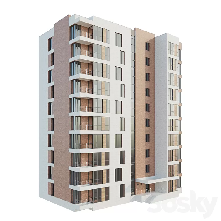 Multi-storey residential building 3D Model