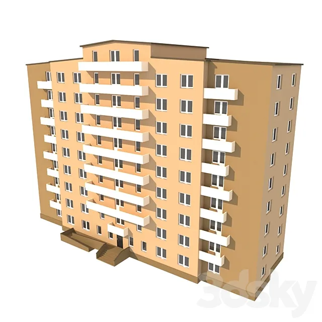 Multi-storey residential building 3D Model
