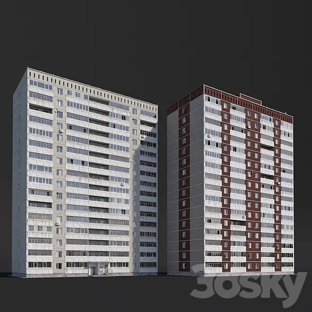 Multi-storey residential building 3D Model