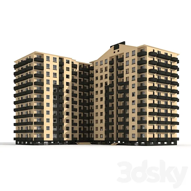 Multi-storey residential building 3D Model