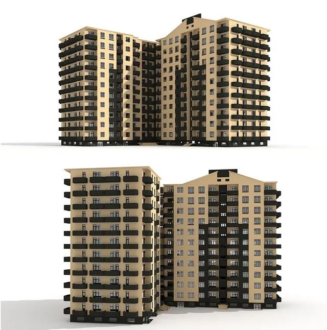Multi-storey residential building 3D Model