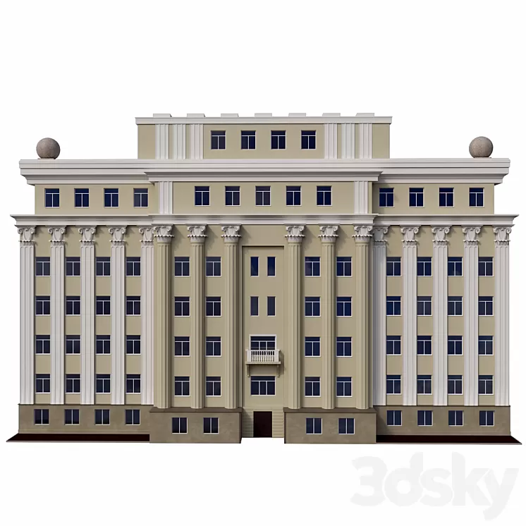 Municipal Building Facade 3D Model
