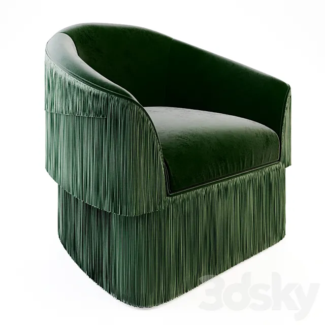 Munna Fringes Armchair 3D Model Munna Fringes Armchair 3D Model