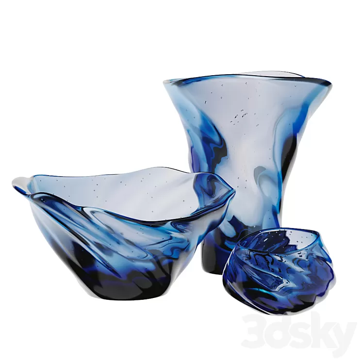 Murano Decor Vase Set 3D Model