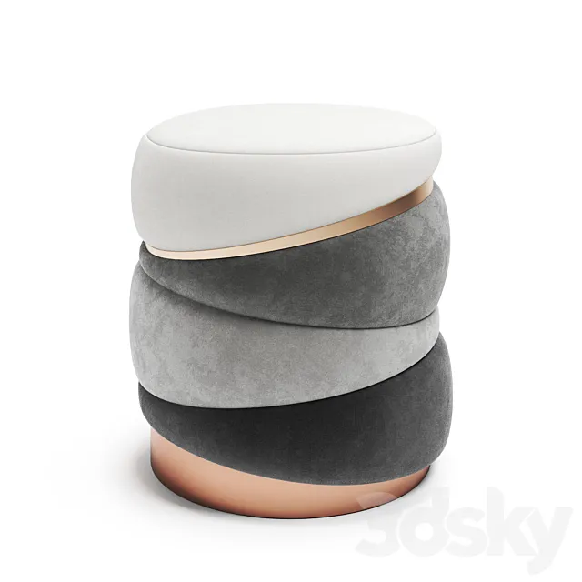 MURANTI Obsidian Stool 3DModel MURANTI Obsidian Stool 3DModel