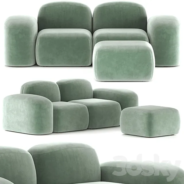 Muse two seater sofa 3D Model Muse two seater sofa 3D Model